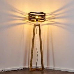 Hofstein Gauley Stehleuchte Schwarz, Braun, 1-flammig -Bürolampen Verkäufe gauley stehleuchte h3352649 3