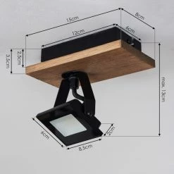 Hofstein Giresta Deckenleuchte LED Schwarz, Braun, 1-flammig -Bürolampen Verkäufe giresta deckenleuchte h3426227 3