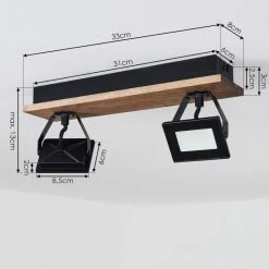 Hofstein Giresta Deckenleuchte LED Schwarz, Braun, 2-flammig -Bürolampen Verkäufe giresta deckenleuchte h3426302 3