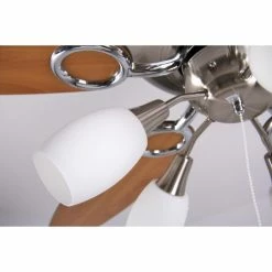 Globo JERRY Ventilator Nickel-Matt, Chrom, Edelstahl, 5-flammig -Bürolampen Verkäufe globo jerry ventilator 337 do1 21