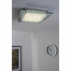 Globo LIANA Deckenleuchte LED Chrom, 1-flammig -Bürolampen Verkäufe globo liana deckenleuchte 49301 5