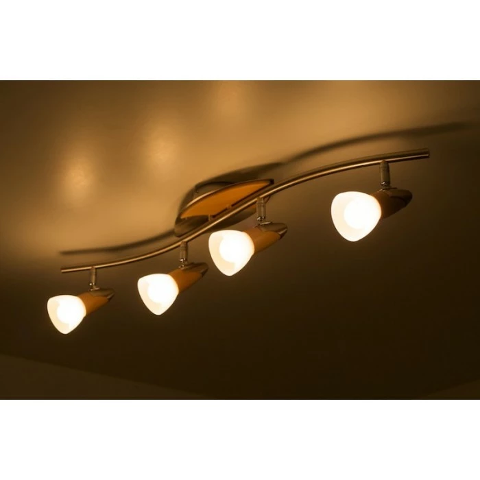 Globo LORD Deckenspot Chrom, Holz hell, 4-flammig 2 Globo LORD Deckenspot Chrom, Holz hell, 4-flammig – Bild 2