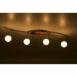 Globo LORD Deckenspot Chrom, Holz hell, 4-flammig 13 Globo LORD Deckenspot Chrom, Holz hell, 4-flammig -Bürolampen Verkäufe globo lord deckenspot 5441 4 3