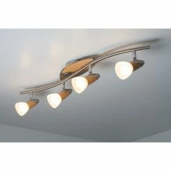 Globo LORD Deckenspot Chrom, Holz hell, 4-flammig 14 Globo LORD Deckenspot Chrom, Holz hell, 4-flammig -Bürolampen Verkäufe globo lord deckenspot 5441 4 4