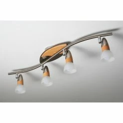 Globo LORD Deckenspot Chrom, Holz hell, 4-flammig 17 Globo LORD Deckenspot Chrom, Holz hell, 4-flammig -Bürolampen Verkäufe globo lord deckenspot 5441 4 7