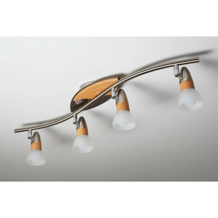 Globo LORD Deckenspot Chrom, Holz hell, 4-flammig 8 Globo LORD Deckenspot Chrom, Holz hell, 4-flammig – Bild 8