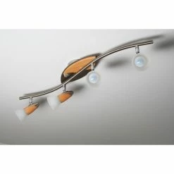 Globo LORD Deckenspot Chrom, Holz hell, 4-flammig 18 Globo LORD Deckenspot Chrom, Holz hell, 4-flammig -Bürolampen Verkäufe globo lord deckenspot 5441 4 8