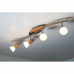 Globo LORD Deckenspot Chrom, Holz hell, 4-flammig 19 Globo LORD Deckenspot Chrom, Holz hell, 4-flammig -Bürolampen Verkäufe globo lord deckenspot 5441 4 9