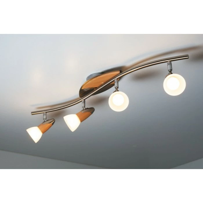 Globo LORD Deckenspot Chrom, Holz hell, 4-flammig 10 Globo LORD Deckenspot Chrom, Holz hell, 4-flammig – Bild 10