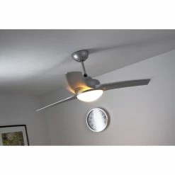 Globo PRIMO Ventilator Silber, Weiß, 2-flammig, Fernbedienung -Bürolampen Verkäufe globo primo ventilator 305 do1 8