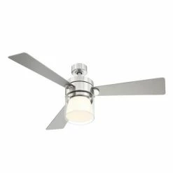 Globo VERLOSA Deckenventilator LED Nickel-Matt, 1-flammig, Fernbedienung