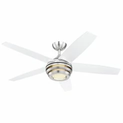 Globo VIVIANA Deckenventilator LED Nickel-Matt, 1-flammig, Fernbedienung -Bürolampen Verkäufe globo viviana deckenventilator 03641 5