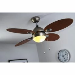 Globo WADE Ventilator Nickel-Matt, Edelstahl, 1-flammig -Bürolampen Verkäufe globo wade ventilator 318 do1 11