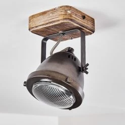 Hofstein Glostrup Deckenleuchte Edelstahl, Braun, 1-flammig -Bürolampen Verkäufe glostrup deckenleuchte h3335697 do1 12