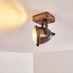 Hofstein Glostrup Deckenleuchte Edelstahl, Braun, 1-flammig -Bürolampen Verkäufe glostrup deckenleuchte h3335697 do1 14