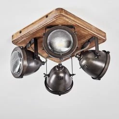 Hofstein Glostrup Deckenleuchte Edelstahl, Braun, 4-flammig -Bürolampen Verkäufe glostrup deckenleuchte h3335758 do1 11