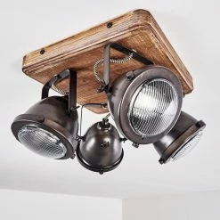 Hofstein Glostrup Deckenleuchte Edelstahl, Braun, 4-flammig -Bürolampen Verkäufe glostrup deckenleuchte h3335758 do1 12