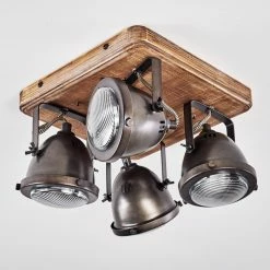 Hofstein Glostrup Deckenleuchte Edelstahl, Braun, 4-flammig -Bürolampen Verkäufe glostrup deckenleuchte h3335758 do1 14