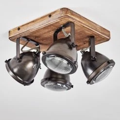 Hofstein Glostrup Deckenleuchte Edelstahl, Braun, 4-flammig -Bürolampen Verkäufe glostrup deckenleuchte h3335758 do1 15