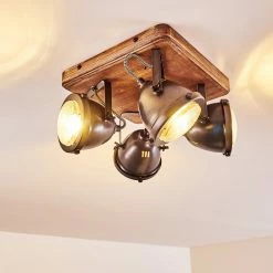 Hofstein Glostrup Deckenleuchte Edelstahl, Braun, 4-flammig -Bürolampen Verkäufe glostrup deckenleuchte h3335758 do1 3