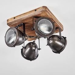 Hofstein Glostrup Deckenleuchte Edelstahl, Braun, 4-flammig -Bürolampen Verkäufe glostrup deckenleuchte h3335758 do1 4