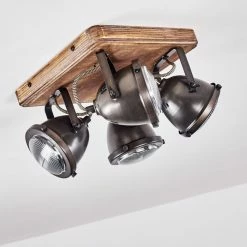 Hofstein Glostrup Deckenleuchte Edelstahl, Braun, 4-flammig -Bürolampen Verkäufe glostrup deckenleuchte h3335758 do1 7