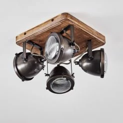 Hofstein Glostrup Deckenleuchte Edelstahl, Braun, 4-flammig -Bürolampen Verkäufe glostrup deckenleuchte h3335758 do1 9