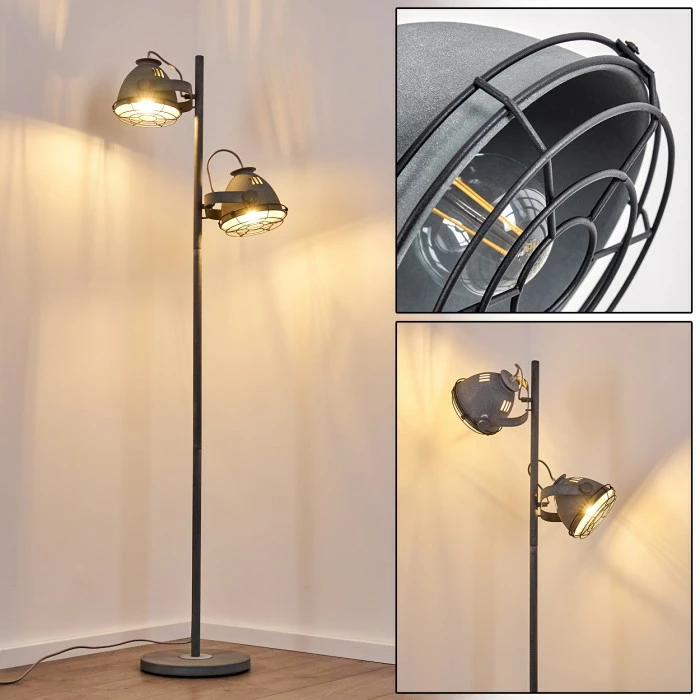 Hofstein Glostrup Stehleuchte Grau, 2-flammig 1 Hofstein Glostrup Stehleuchte Grau, 2-flammig