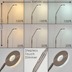 Hofstein Gulkana Stehleuchte LED Nickel-Matt, 1-flammig, Farbwechsler -Bürolampen Verkäufe gulkana stehleuchte h3306604 2