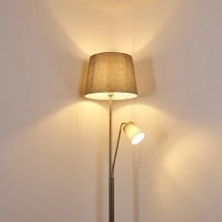 Hofstein Gunstock Stehleuchte Nickel-Matt, 2-flammig -Bürolampen Verkäufe gunstock stehleuchte h3354254 11