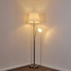 Hofstein Gunstock Stehleuchte Nickel glänzend, 2-flammig -Bürolampen Verkäufe gunstock stehleuchte h3354278 7