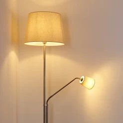 Hofstein Gunstock Stehleuchte Nickel glänzend, 2-flammig -Bürolampen Verkäufe gunstock stehleuchte h3354292 4