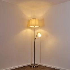 Hofstein Gunstock Stehleuchte Nickel glänzend, 2-flammig -Bürolampen Verkäufe gunstock stehleuchte h3354292 6