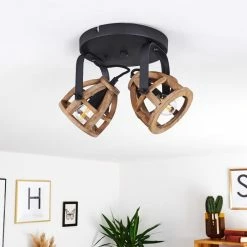 Hofstein Haervej Wood Deckenleuchte Schwarz, Holz hell, 2-flammig -Bürolampen Verkäufe haervej wood deckenleuchte h3368299 7