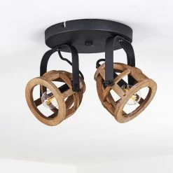 Hofstein Haervej Wood Deckenleuchte Schwarz, Holz hell, 2-flammig -Bürolampen Verkäufe haervej wood deckenleuchte h3368299 9