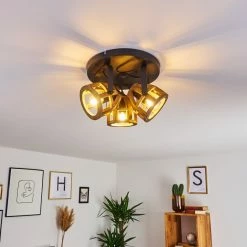 Hofstein Haervej Wood Deckenleuchte Schwarz, Holz hell, 3-flammig -Bürolampen Verkäufe haervej wood deckenleuchte h3368312 13