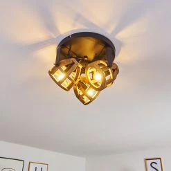Hofstein Haervej Wood Deckenleuchte Schwarz, Holz hell, 3-flammig -Bürolampen Verkäufe haervej wood deckenleuchte h3368312 5