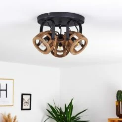 Hofstein Haervej Wood Deckenleuchte Schwarz, Holz hell, 3-flammig -Bürolampen Verkäufe haervej wood deckenleuchte h3368312 8