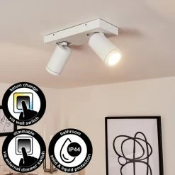 Hofstein Hakamken Deckenleuchte Weiß, 2-flammig