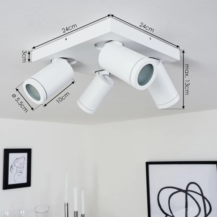 Hofstein Hakamken Deckenleuchte Weiß, 4-flammig 4 Hofstein Hakamken Deckenleuchte Weiß, 4-flammig – Bild 4