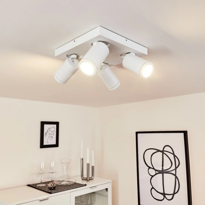 Hofstein Hakamken Deckenleuchte Weiß, 4-flammig 7 Hofstein Hakamken Deckenleuchte Weiß, 4-flammig – Bild 7