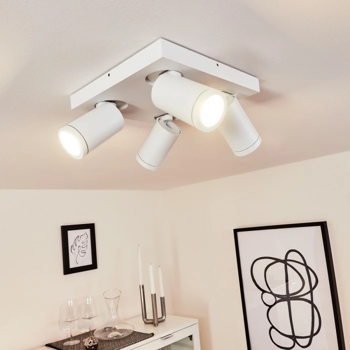 Hofstein Hakamken Deckenleuchte Weiß, 4-flammig 9 Hofstein Hakamken Deckenleuchte Weiß, 4-flammig – Bild 9