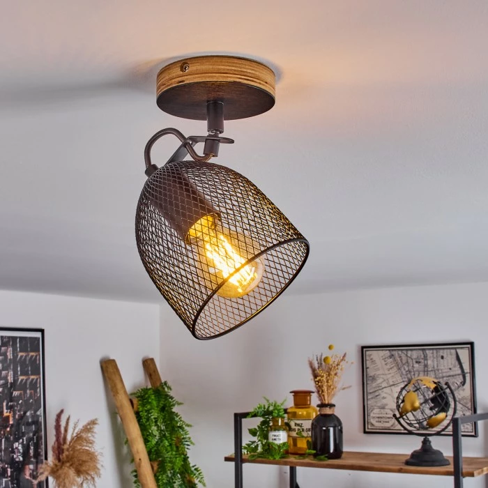 Hofstein Hakvaag Deckenleuchte Schwarz, Holz dunkel, 1-flammig 11 Hofstein Hakvaag Deckenleuchte Schwarz, Holz dunkel, 1-flammig – Bild 11