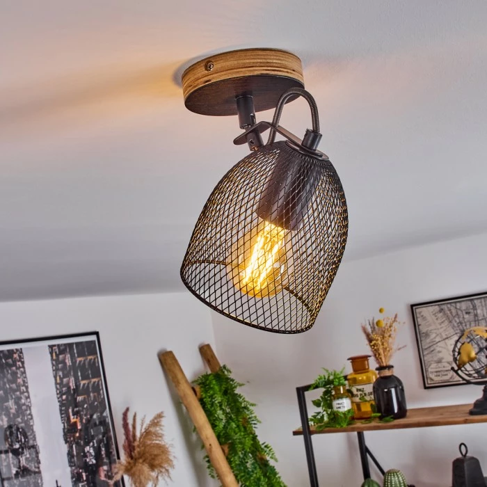 Hofstein Hakvaag Deckenleuchte Schwarz, Holz dunkel, 1-flammig 9 Hofstein Hakvaag Deckenleuchte Schwarz, Holz dunkel, 1-flammig – Bild 9