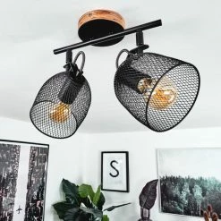 Hofstein Hakvaag Deckenleuchte Schwarz, Holz dunkel, 2-flammig -Bürolampen Verkäufe hakvaag deckenleuchte h3433799 12