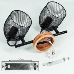 Hofstein Hakvaag Deckenleuchte Schwarz, Holz dunkel, 2-flammig -Bürolampen Verkäufe hakvaag deckenleuchte h3433799 4