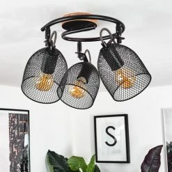 Hofstein Hakvaag Deckenleuchte Schwarz, Holz dunkel, 3-flammig -Bürolampen Verkäufe hakvaag deckenleuchte h3433829 12