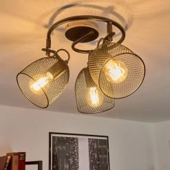 Hofstein Hakvaag Deckenleuchte Schwarz, Holz dunkel, 3-flammig -Bürolampen Verkäufe hakvaag deckenleuchte h3433829 13