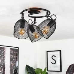 Hofstein Hakvaag Deckenleuchte Schwarz, Holz dunkel, 3-flammig -Bürolampen Verkäufe hakvaag deckenleuchte h3433829 8