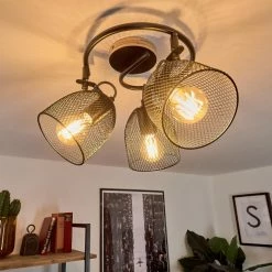 Hofstein Hakvaag Deckenleuchte Schwarz, Holz dunkel, 3-flammig -Bürolampen Verkäufe hakvaag deckenleuchte h3433829 9